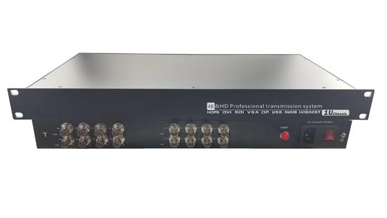 8-Channel 3G-SDI Fiber Optic Extender With 19inch 1U Rack