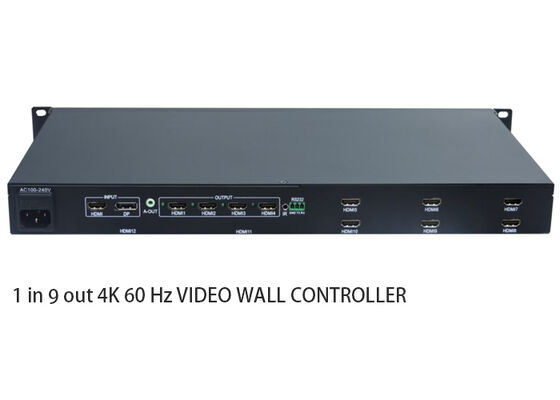 1-in-9-out HDMI Video Wall Controller with 5760x3240@30Hz DP Input and RS232 Control for 3x3 Video Wall Processor