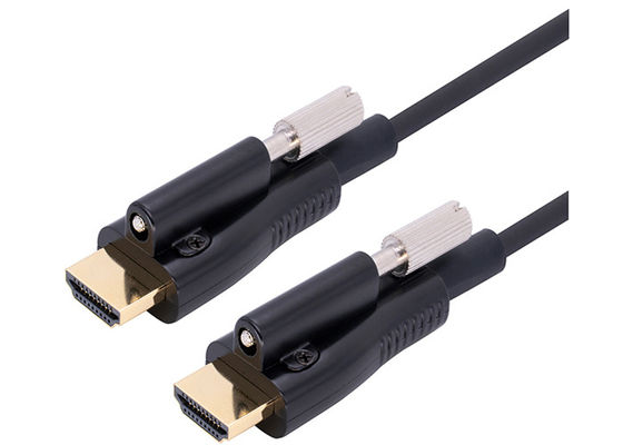 EMI RFI HDMI Fiber Optic Cable With Screw Support 18G Super Speed