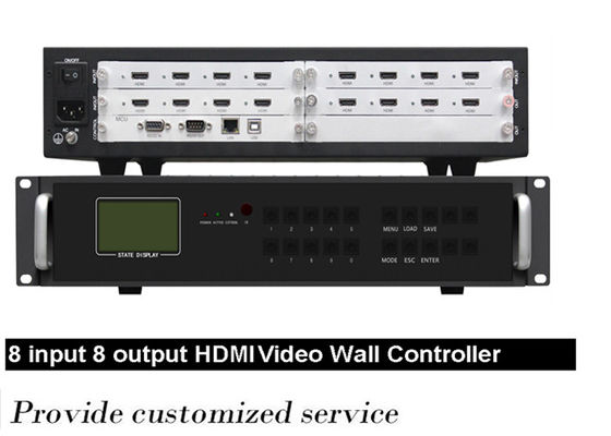 8 In 8 Out Deface 4k HDMI LCD Video Wall Controller 3x3 1x2 1x3 2x1 3x1 2x2
