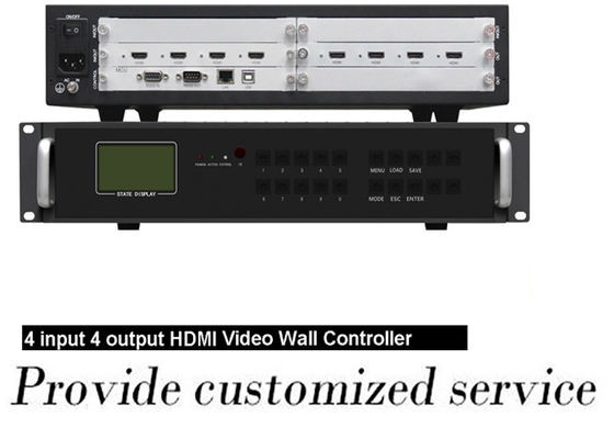 HDMI 4 In 4 Out 4K Video Wall Controller 2x2 RJ45 female ports For 9 Screens