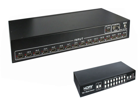 16 Port 4K HDMI Multi Viewer With Seamless Switching And PC Control Software
