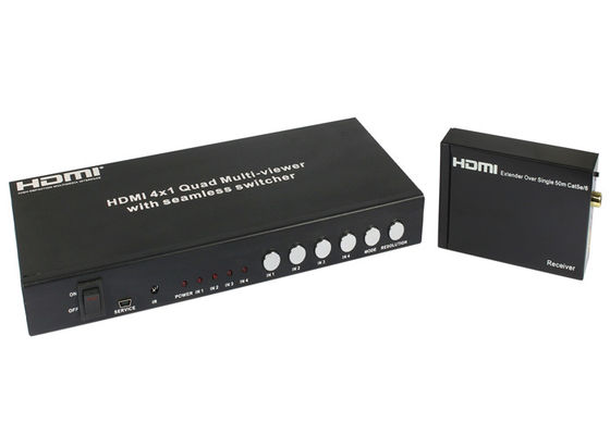 UTP Extender HDMI 4x1 Quad Multi Viewer With Seamless RS232 And IR Switch Command