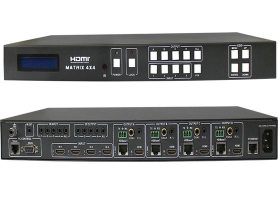 HDMI1.4 4X4 HDBaseT Matrix Switcher With 4Pcs 70M And 100M HDMI HDBaseT Receivers