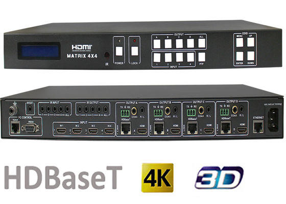 70 Meters And 100 Meters 4x4 HDMI Matrix Switcher With HDBaseT Output Port