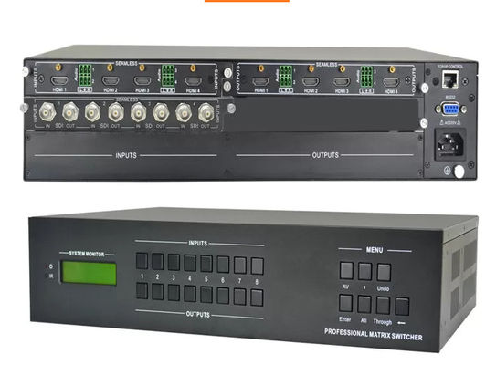 Video Matrix Switcher for 4/4 Inputs and Outputs Up To 4Kx2k 60Hz