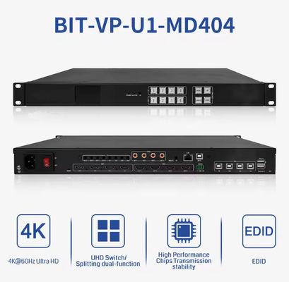 Video Matrix Switcher for 4/4 Inputs and Outputs Up To 4Kx2k 60Hz