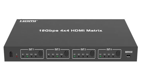 Output 18Gbps 4 X 4 HDMI Matrix Switcher With Up To 4Kx2k 60Hz Output Resolution