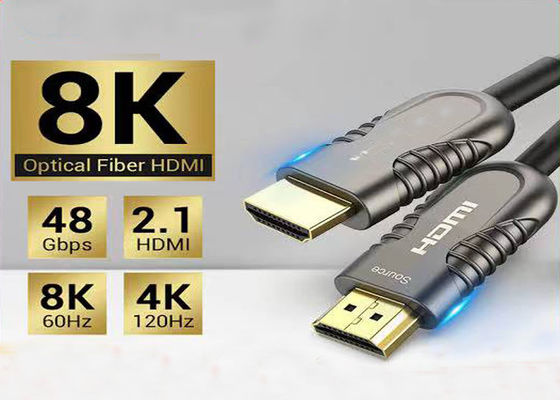 10.2Gbps HDMI Fiber Optic Cable with HDMI 2.1 Protocol for 10 Meters Active Optical HDMI Cable Transmission