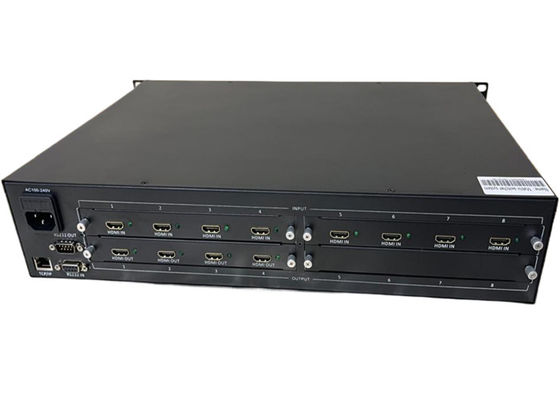 Rack Mountable Video Matrix Switcher With Power Supply AC 100-240V IR Remote Control