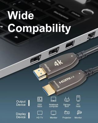 4K 60Hz HDMI Fiber Optic Cable Supported 1080p / 3D / Deep Color