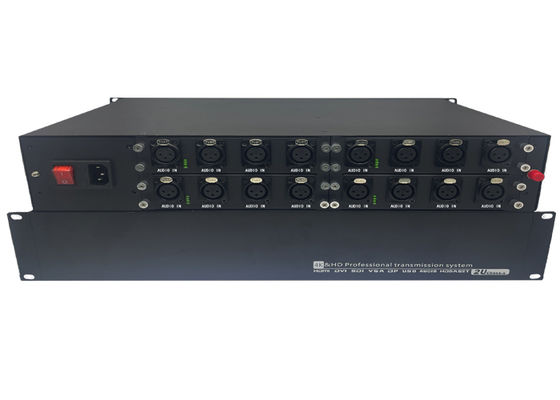 8-ch 6-ch audio fiber optic audio extender with 1 u casing