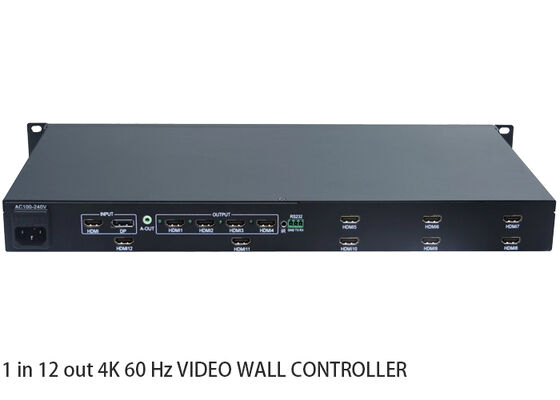 1 in 12 Out Video Wall Controller with DP Input and RS232 Control for Multi-Screen Video Wall Processor