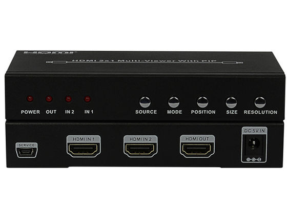 DC 5V 1A PIP HDMI 2x1 MultiViewer Female Type Input Output Ports