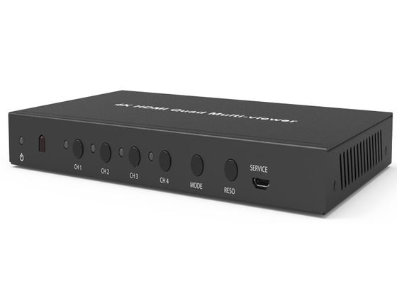 Black HDCP 1.4 4K 4×1 Quad HDMI Multiviewer with 4 x HDMI input and 1 x HDMI output