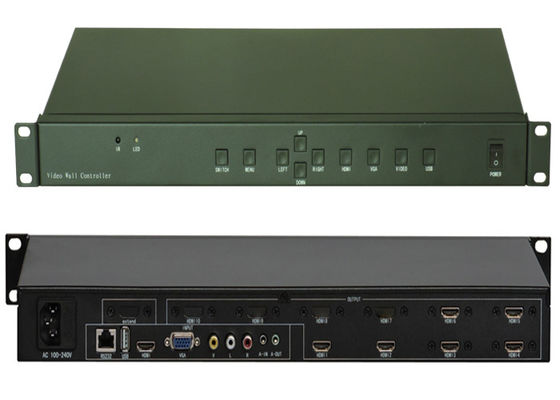 3x2 LCD Video Wall Controller With RS232 Control 1 Input 6 Output