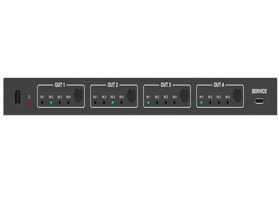 Micro USB 18Gbps 4x4 Matrix HDMI Switcher IR Receiver