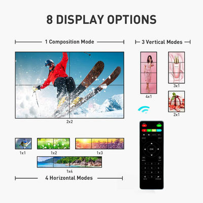 1 In 4 Out LCD TV multi screen Video Wall Controller 2x2 With 8 wall modes