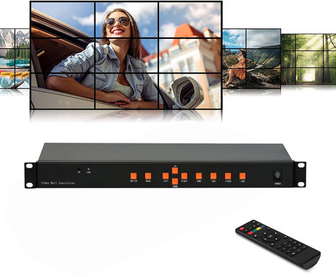 RS232 9CH LCD Video Wall Controller 3x3 2x4 4x2 HDMI DVI VGA USB For 9 TV Splicing