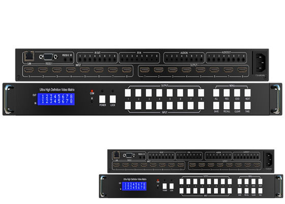 18Gbps 8x8 Seamless IR Audio UHD HDMI 2.0 Matrix Switcher 4K 60Hz