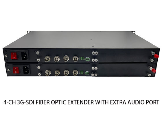 4-Ch 3G-SDI Fiber Optic Extender With Extra Audio Port