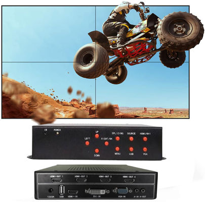 1 In 4 Out LCD TV multi screen Video Wall Controller 2x2 With 8 wall modes