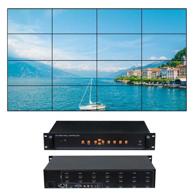 LCD Display 3D Video Wall Controller 4x4 1 In 16 HDMI Output